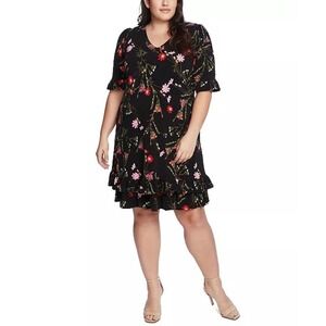 Cece Women's Pretty Floral Ruffle Dress Size 3X Plus